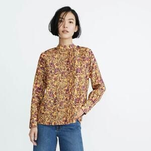 Apiece Apart Silk Sez Floral Pintuck Top Size 2 NWOT